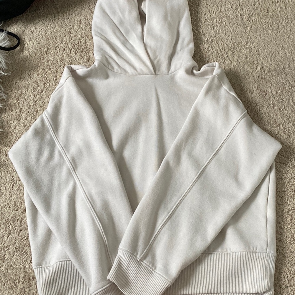 XS white a new day hoodie